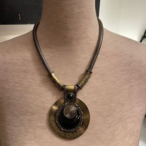 Mesh Necklace In Antique Finish